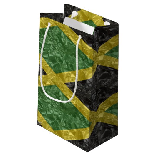 Jamaicaanse vlag - Kreukelen Klein Cadeauzakje (Achterkant Gekanteld)