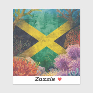 Jamaicaanse vlag onder water sticker