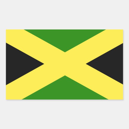 Jamaicaanse vlag rechthoekige sticker (Voorkant)