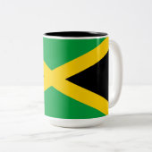 Jamaicaanse vlag tweekleurige koffiemok (Voorkant rechts)
