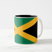 Jamaicaanse vlag tweekleurige koffiemok (Voorkant rechts)