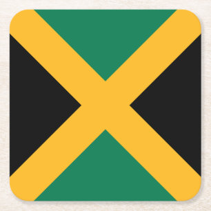 Jamaicaanse vlag vierkante kartonnen onderzetter