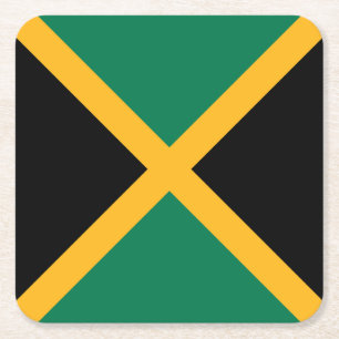 Jamaicaanse vlag vierkante kartonnen onderzetter