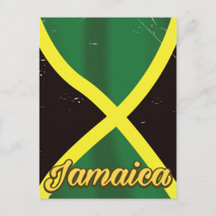 Jamaicaanse vlag vintage reisposter briefkaart
