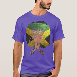 Jamaicaanse Vlag Zwarte Vrouw Melanine Koningin Af T-shirt