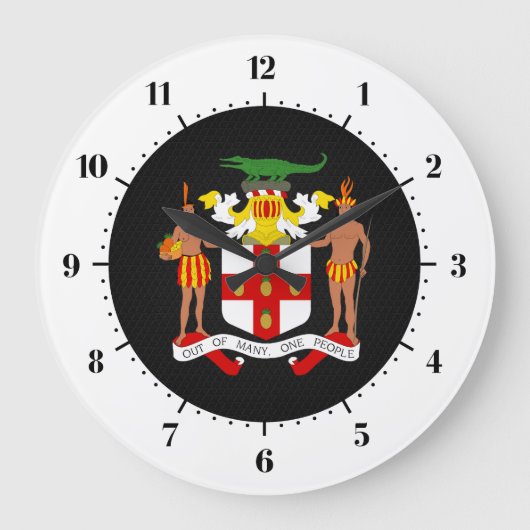 Jamaicaanse wapenschild grote klok (Voorkant)