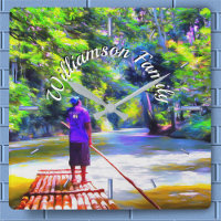 Jamaïcain River Raft Ride J001 Carré Wall Horloge