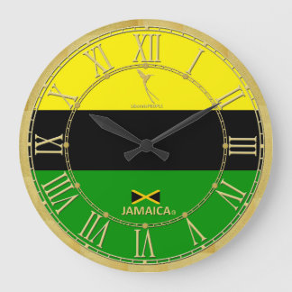 Jamaïcaine Couleurs Or chiffres romains Horloge mo