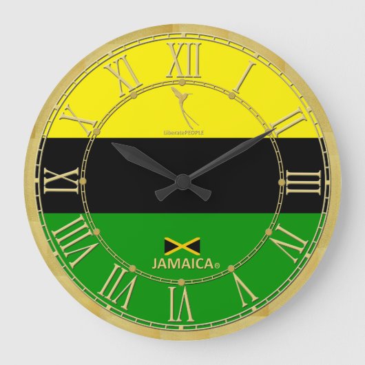 Jamaïcaine Couleurs Or chiffres romains Horloge mo (Recto)