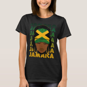 Jamaican Black Girls Jamaica Flag Hair Womens Afro T-shirt