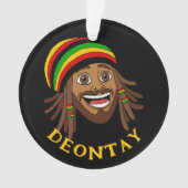 Jamaican Cute Rasta Man Personalized Ornament (voorkant)