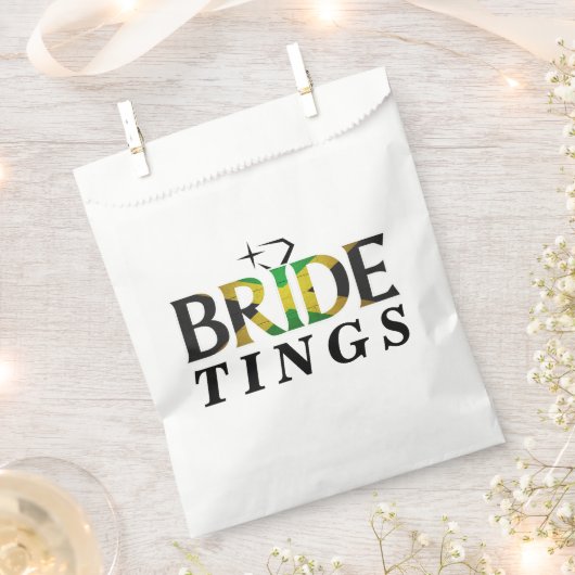 Jamaican Flag Bride Wedding Bachelorette Jamaica Bedankzakje (Geknipt)