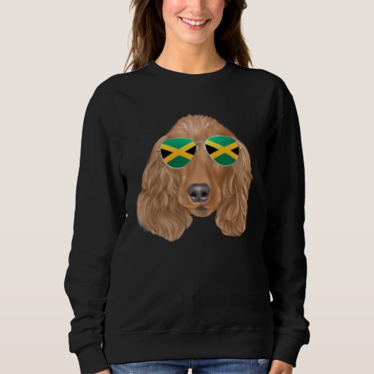 Jamaican Flag Cocker Spaniel Dog Jamaica Pocket Trui (Voorkant)