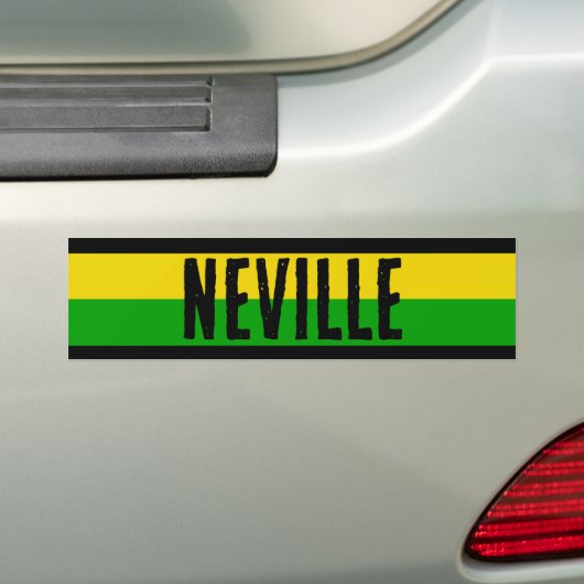 Jamaican Flag Coloured Striped Custom Bumpersticker (Op auto)