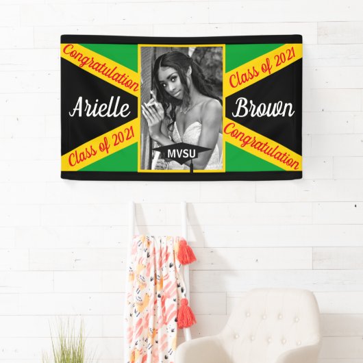 Jamaican Flag Photo Afstuderen Spandoek (Insitu)