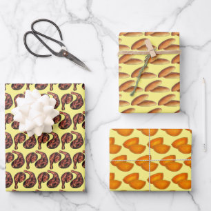 Jamaican Food Jerk Chicken Bulla Cakes Beef Patty Inpakpapier Vel