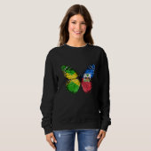 Jamaican Haitian Flag Butterfly Trui (Voorkant volledig)