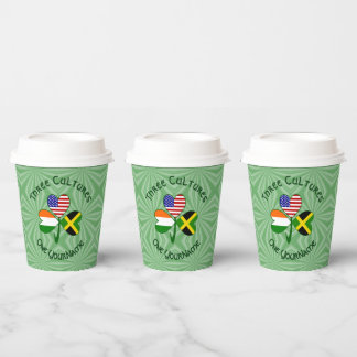 Jamaican Irish American Shamrock Personalized Text Papieren Bekers