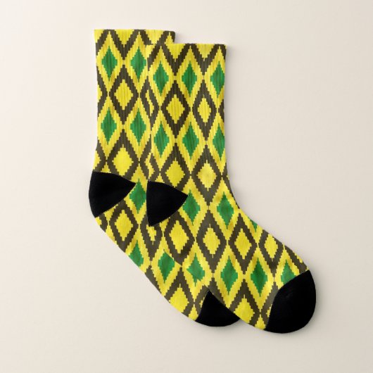 Jamaican Kente Styled All Over Print Men's Socks (Paire)
