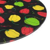 Jamaican Kitchen Chili Pepper Patterned Black Snijplank (Hoek)