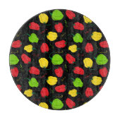Jamaican Kitchen Chili Pepper Patterned Black Snijplank (Voorkant)