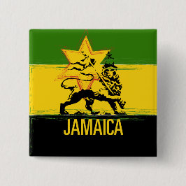 Jamaican Lion of Judah Button