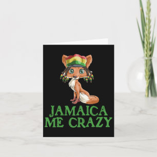 Jamaican Me Crazy Flag Fox T Shirt Hair Funny Regg Kaart