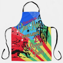 Jamaican One Love Reggae Party Apron