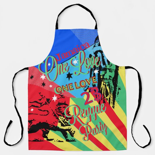 Jamaican One Love Reggae Party Apron Schort (Voorkant)