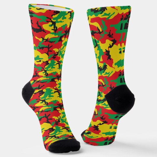 Jamaican Rasta Camouflage Patterned Sokken (Gebogen)