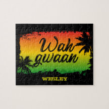 Jamaican Rastafarian Wah Gwaan Hallo tropisch palm