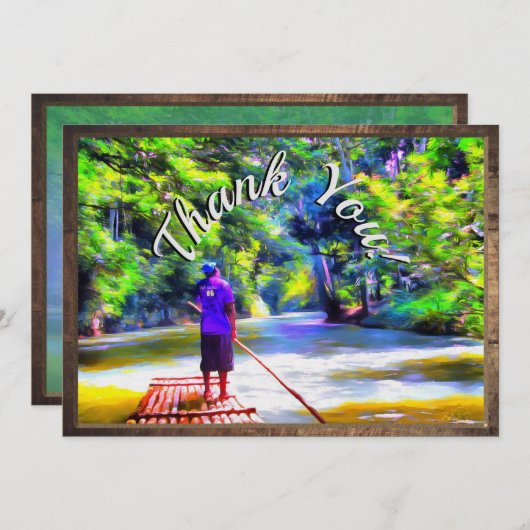 Jamaican River Raft Ride Dank u J001 Bedankkaart (Voorkant / Achterkant)