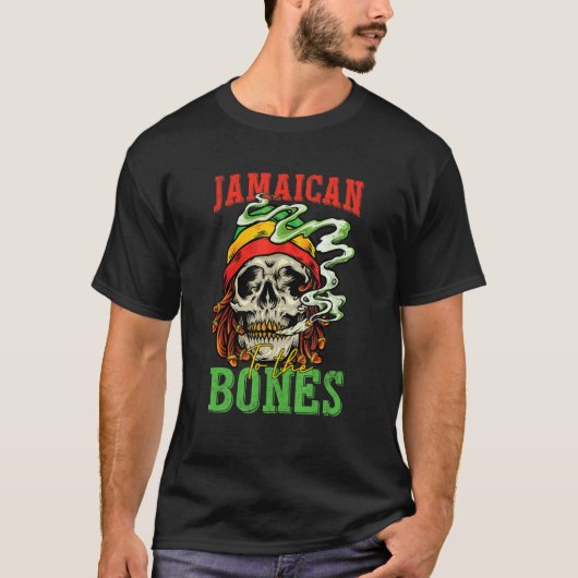 Jamaican To The Bones Cool Skull For Man Woman T-shirt (Voorkant)