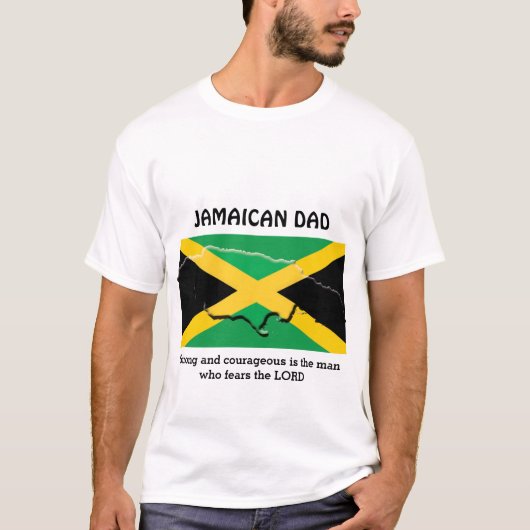 JAMAICAN VADER Sterk en moedig gepersonaliseerd T-shirt (Voorkant)