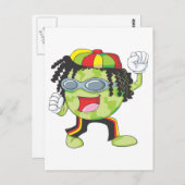 Jamaican Watermelon Dancing Briefkaart (Voorkant / Achterkant)