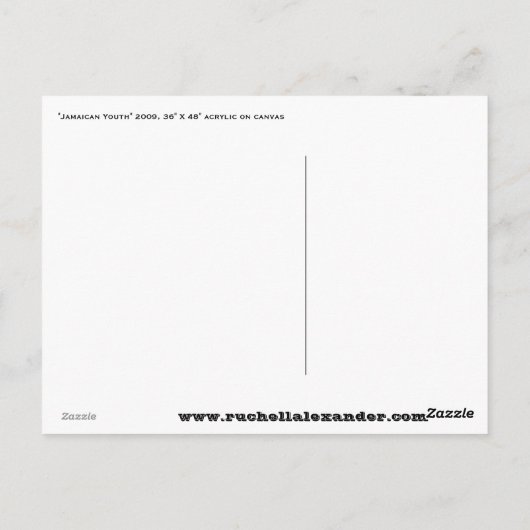 "Jamaican Youth" van Ruchell Alexander Briefkaart (Achterkant)