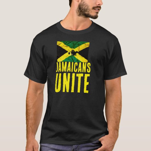 JAMAICANS UNITE Basic Donker T-shirt (Voorkant)