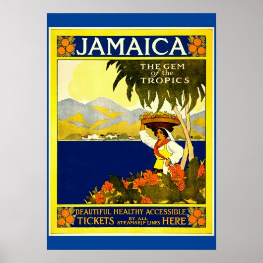 Jamaïque, affiche Vintage voyage (Devant)