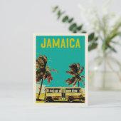 Jamaïque, bus et palmiers carte postale (Debout devant)