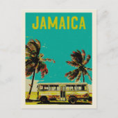 Jamaïque, bus et palmiers carte postale (Devant)