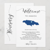 Jamaïque Carte Mariage Bienvenue Itinéraire & Lett (Devant / Derrière)