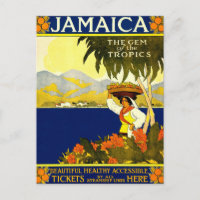 Jamaïque, Carte postale vintage d'affiche de voyag