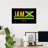 Jamaïque Drapeau ISO Code Alpha 3 Design Poster (Bureau à domicile)