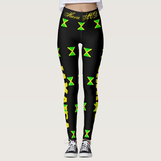 JAMAÏQUE DRAPEAU LEGGINGS NOIR ACD HAVIC (Devant)