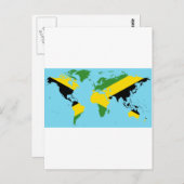 Jamaïque Monde - Jamaïque Carte du Drapeau du Mond (Devant / Derrière)