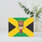 Jamaïque Rasta Man Pays Drapeau Carte postale Idée (Debout devant)