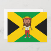 Jamaïque Rasta Man Pays Drapeau Carte postale Idée (Devant / Derrière)