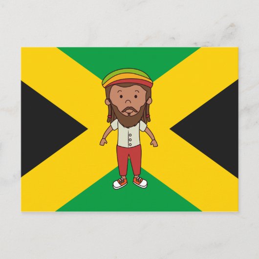Jamaïque Rasta Man Pays Drapeau Carte postale Idée (Devant)