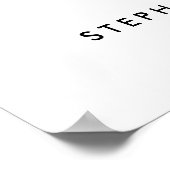 Jamais | Affiche de bienvenue Mariage noir et blan (Coin)