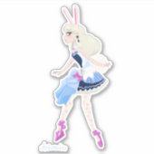 Jamais après le haut Bunny Blanc Alice Sticker de  (Devant)